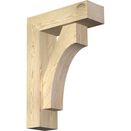 Ekena Millwork Westlake Block Rough Sawn Bracket w/ Offset Brace, Douglas Fir, 6"W x 18"D x 26"H BKT0604X18X26WTL05RDF